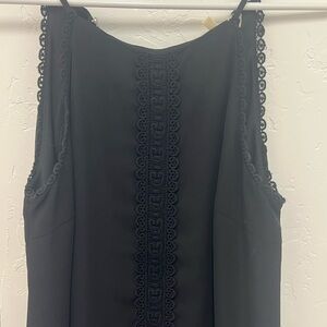 Monteau Black Lace Trim Mini Dress